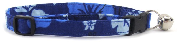 Blue Hibiscus Cat Collar