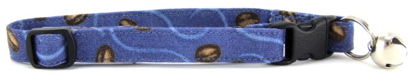 Coffee Beans on Blue Cat Collar