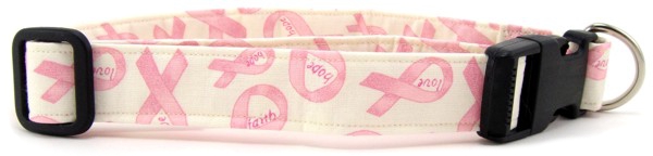 Faith, Hope & Love Pink Ribbon Dog and Cat Collars and Leashes