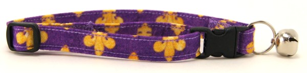 Purple Fleur de Lis Cat Collar