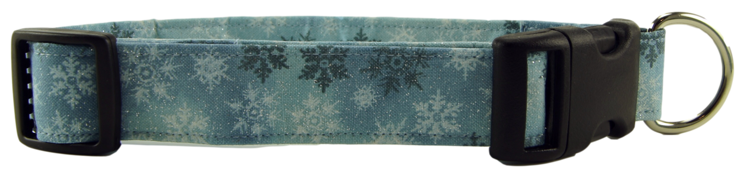 Frosty Blue Metallic Snowflake Dog Collar
