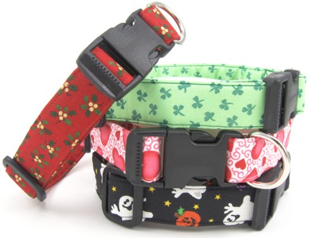 Handmade holiday design dog collars