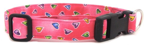 Hot Pink Hearts Dog Collar