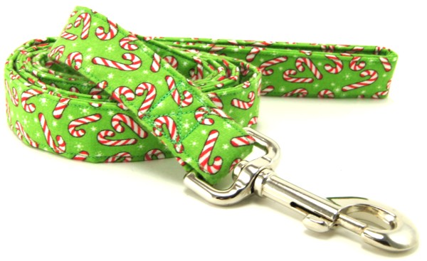 Light Green Candy Canes Dog Leash