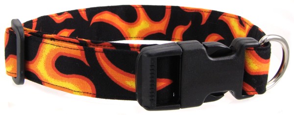 Orange Flames Dog Collar