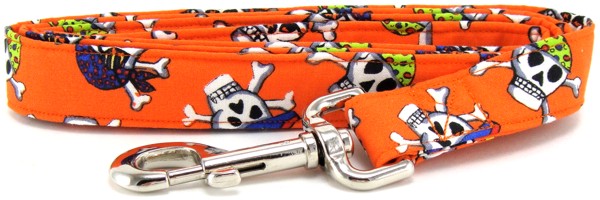 Orange Pirates Dog Leash