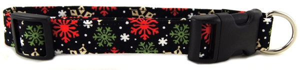 Peppermint Snowflakes Dog Collar