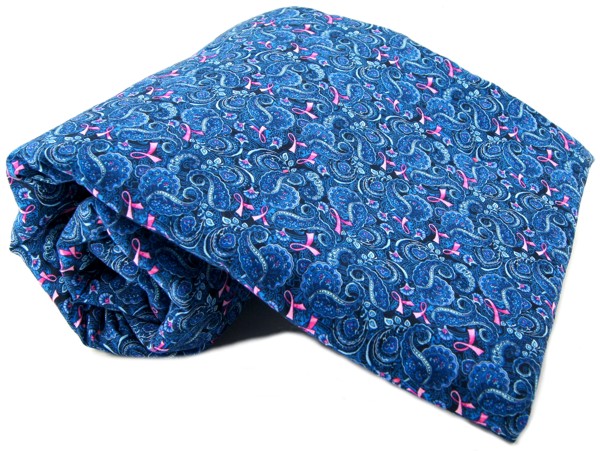 Blue Paisley Pink Ribbons Dog and Cat Blanket