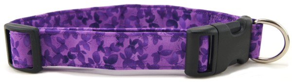 Purple Butterflies Dog Collar
