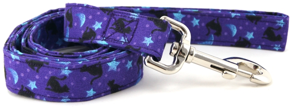 Purple Cats and Stars Dog Leash