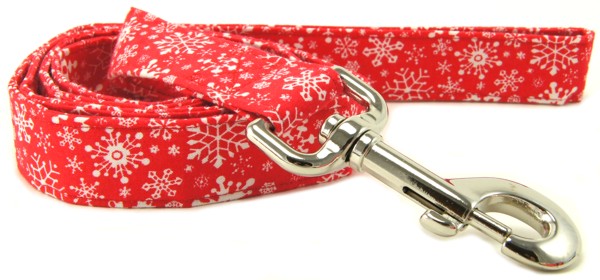 Red Snowflakes Dog Leash