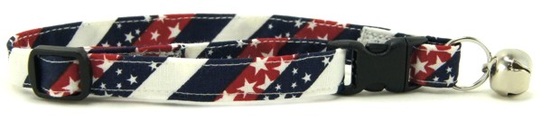 Red White and Blue Chevrons Cat Collar