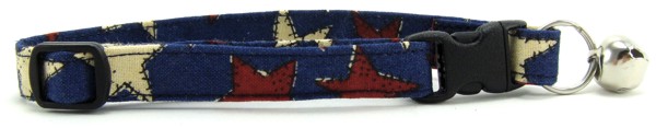 Red, White and Blue Stars Cat Collar