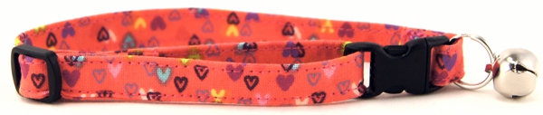 Tiny Colorful Hearts Cat Collar